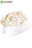 CAPPELLO BABBO NATALE VELLUTO STAMPATO PANNA
